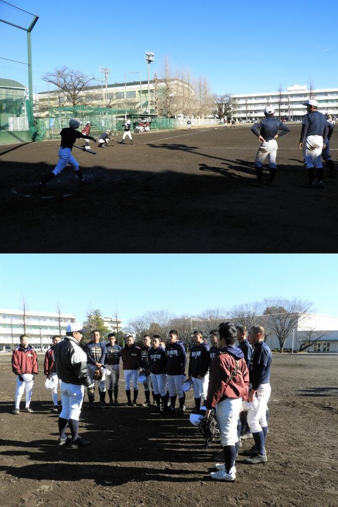練習試合でも一球一球に集中して、皆で声を出して盛り上げています