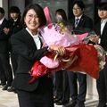 初の女性町長・益子氏が初登庁 「幸せ感じられる町に」職員に訓示 那珂川町