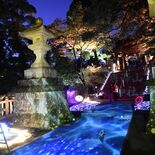 佐野市内の名所がライトアップ　唐澤山神社など映像と光で神秘的に