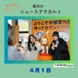 ４月１日の栃木県内ニュース　「餃子犬じゅうべえ、宇都宮に“凱旋”」など…