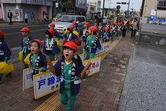 園児が防火パレード　真岡