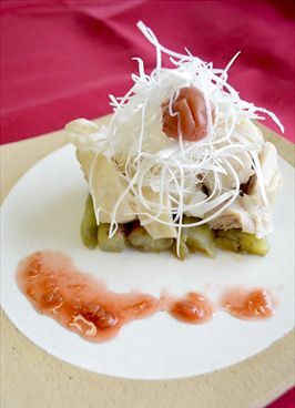 鶏モモ肉の梅風味蒸し