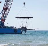 戦闘機「紫電改」を引き揚げ