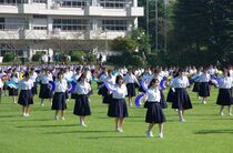 真岡女子高で伝統の「荒城の月」演舞