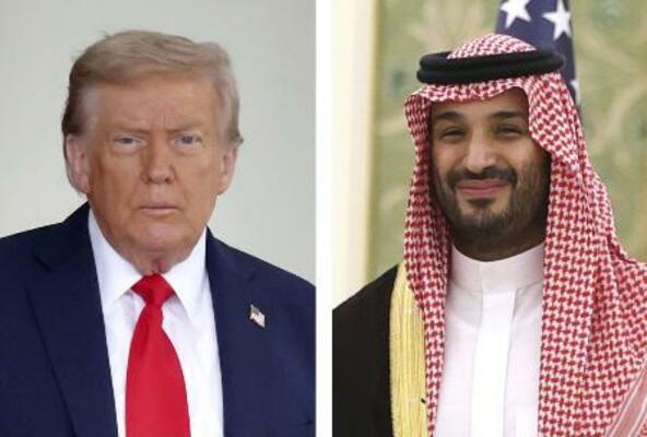 　トランプ米大統領、サウジアラビアのムハンマド皇太子（いずれもゲッティ＝共同）