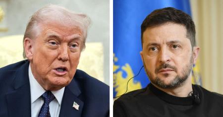 　トランプ米大統領（ロイター＝共同）、ウクライナのゼレンスキー大統領