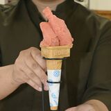 地元産イチゴたっぷり、夏に向けジェラート発売　道の駅みぶ内「Mibu　FRAiSE」