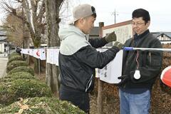 城址公園にあんどん１７０個　