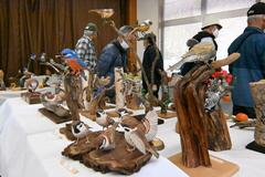 野鳥彫刻作品 力作170点展示