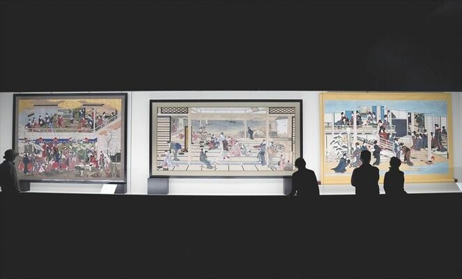 収蔵品展などで展示された喜多川歌麿の作品の高精細複製画