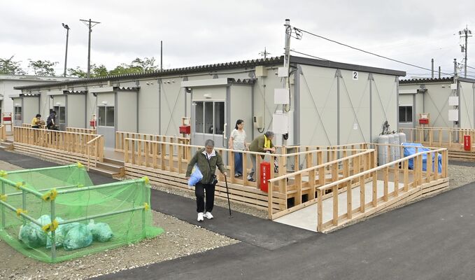 被災者が生活している仮設住宅＝１日午前10時55分、石川県珠洲市野々江町