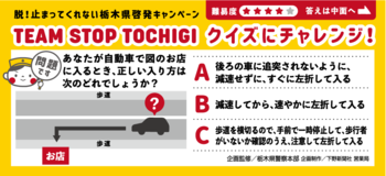 あなたが自動車で図のお店に入るとき、正しい入り方は次のどれでしょうか？