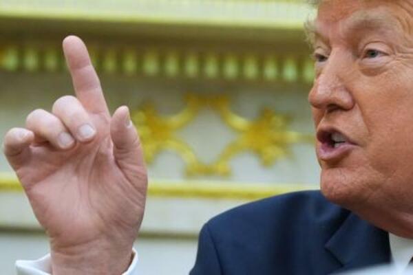 　トランプ米大統領＝１４日、ワシントン（ＡＰ＝共同）