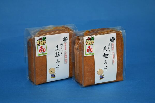とちぎのＥマーク食品の認証を受けた「勝ちゃん麦麹みそ」