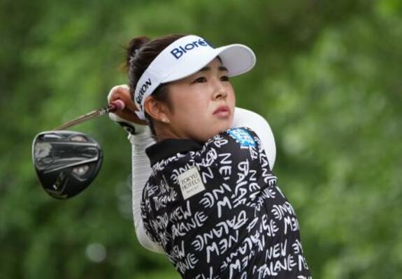 最終ラウンド、プレーオフを制して優勝した山下美夢有=ブライズフィールドCC(共同)