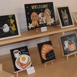 日光街道ニコニコ本陣でチョークアート展　カラフルな作品ずらり