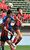 守備ラインを統率するセンターバックの梶谷（右）＝栃木大会決勝の国学栃木戦