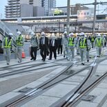 宇都宮ＬＲＴ脱線事故、専門家が調査　分岐器やカーブ、入念に【動画】