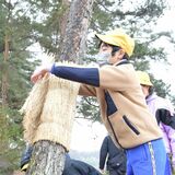 下侍塚古墳でこも外し　湯津上小児童ら参加