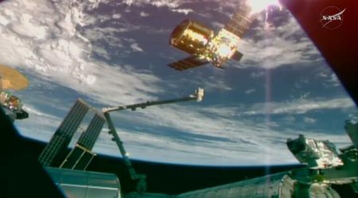 　国際宇宙ステーションから離脱した無人補給機「ＨＴＶ―Ｘ」１号機（ＮＡＳＡの中継から）