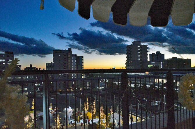 　　テラス席からの夕景