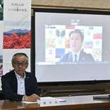 育休中の矢板市長、自宅からリモート会見　「市役所へ移動する時間でミルク…