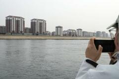 金氏、中国対岸に菜の花畑を造成