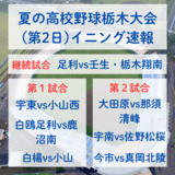 全国高校野球選手権栃木大会　イニング速報　第２日≪7月11日≫
