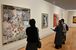 宇都宮市ゆかりの作家の作品が並ぶ会場＝15日午後、宇都宮美術館