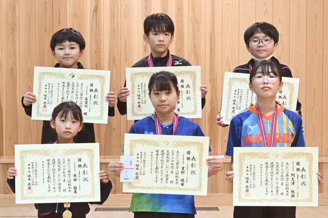 卓球各部門の優勝者