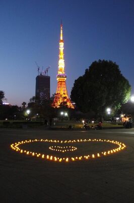 昨年行われた「世界道路交通犠牲者の日」のイベント＝２０２１年１１月、東京都港区（小栗さん提供）