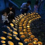 道の駅ましこで「月見ナイト」にぎわう　限定グルメ、親交ある北海道の海鮮も
