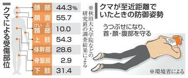 クマ攻撃、うつぶせで重症化回避