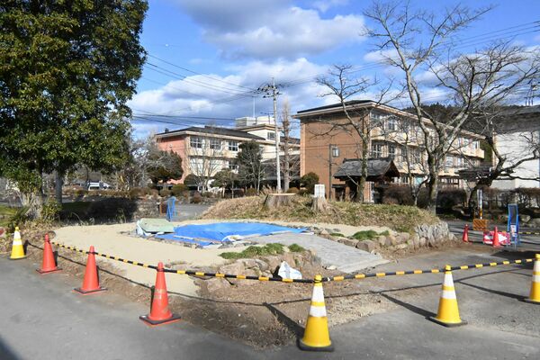 準備が進む記念碑の建立予定地