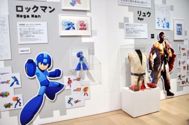 　展覧会の「カプコン　ゲームクロニクル」コーナー＝東京都中央区（（Ｃ）ＣＡＰＣＯＭ）