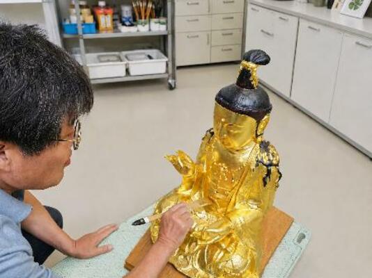 韓国・瑞山の浮石寺に置かれる仏像のレプリカ(忠清南道歴史文化研究院提供・共同)