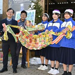 黒磯北中生、廃棄する消防ホースをハンモックや餌代に再利用　那須どうぶつ王国に寄贈