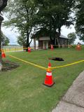 城山公園で陥没 立ち入り禁止に