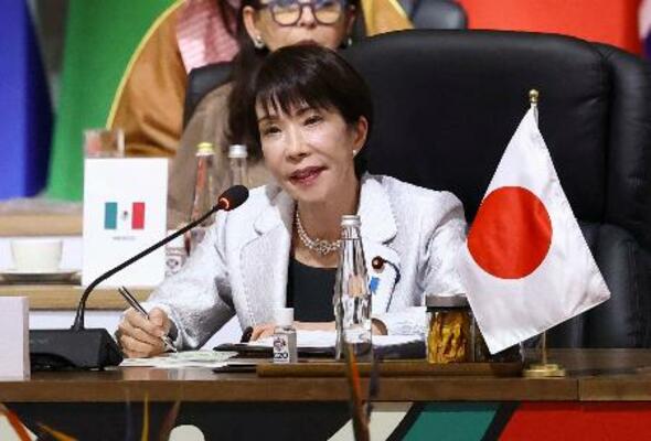 南アフリカのヨハネスブルクで開幕したG20サミットに出席した高市首相=22日(ロイター=共同)