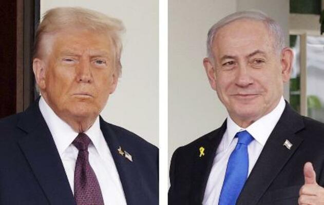 トランプ米大統領、イスラエルのネタニヤフ首相(いずれもゲッティ=共同)