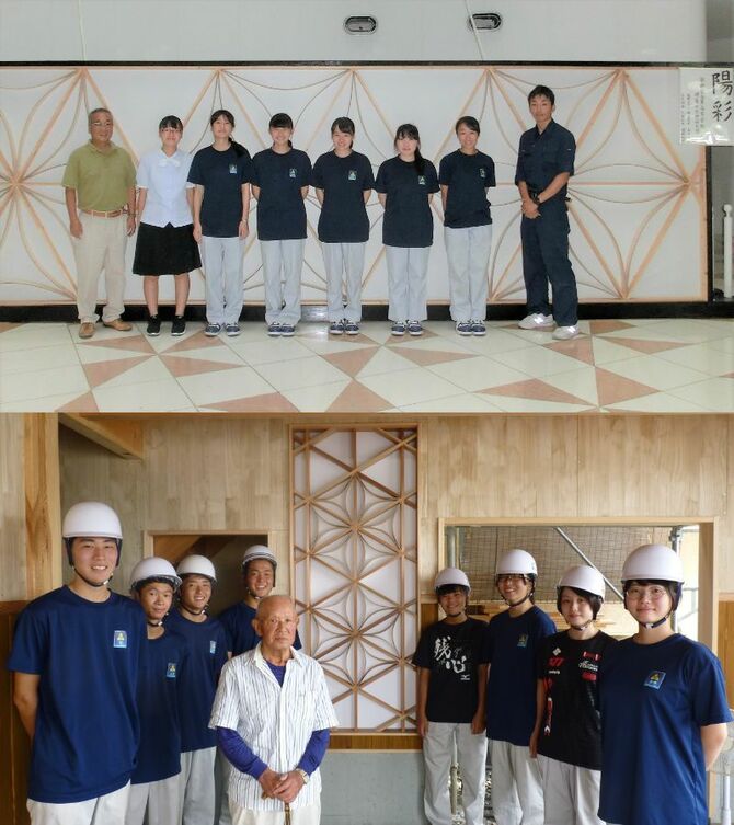 先輩たちの研究が今に生きています。上:栃木県子ども総合科学館の夏休みイベント時 下:一般住宅に「意匠壁」として採用されました