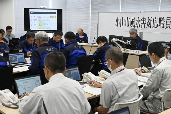 職員７４人が参加して行われた風水害対応職員訓練