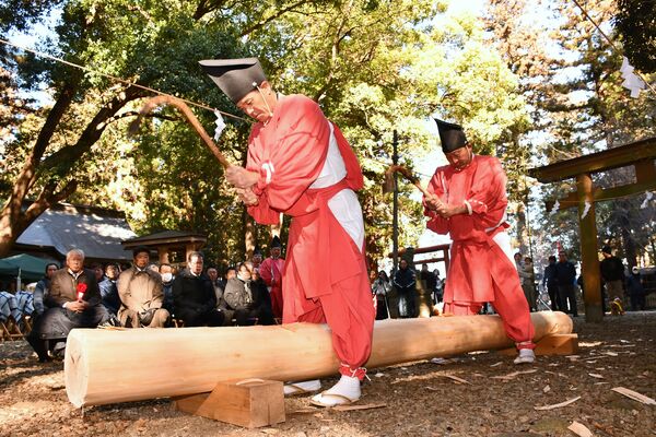 伝統的な建築技術が披露された太子祭