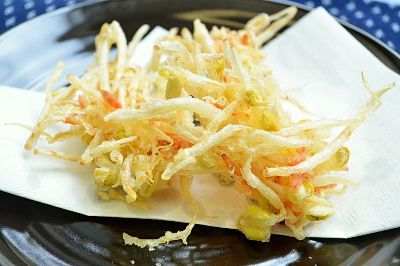 豆モヤシと桜エビのかき揚げ