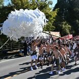 担ぎ手の勇壮なかけ声、五穀豊穣願い梵天舞う 宇都宮・羽黒山神社