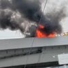 宇都宮の新４号国道で車両火災