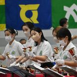 国体会場、ハンドベル演奏でおもてなし　白鴎大