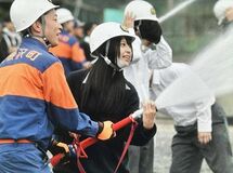 放水の勢い、反動に驚き