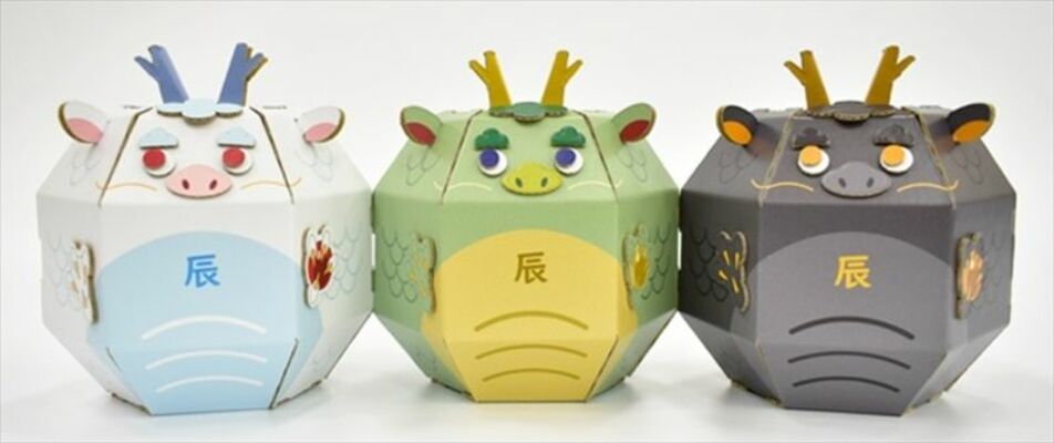 タカムラ産業の段ボール工作キット貯金箱「たつまる」