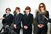 　囲み取材に応じる「ＬＵＮＡ　ＳＥＡ」の（左から）ＲＹＵＩＣＨＩ、ＳＵＧＩＺＯ、ＩＮＯＲＡＮ、Ｊ＝１４日、東京都江東区